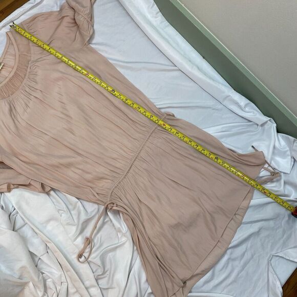 RAMY BROOK Silk Dress Sz M Pink Long Sleeve Romantic Flowy Sheer Coquette Boho - Picture 15 of 16